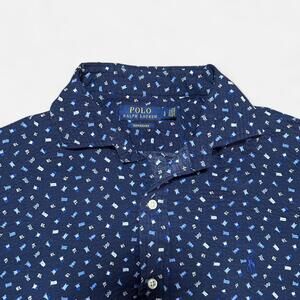 Polo Ralph Lauren Flag Print Seersucker Button up Shirt Size L